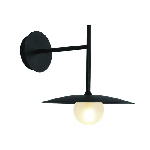 ^WALL L/F 1xG9 AFINAR METAL BLACK + FROSTED GLASS 25Χ28Χ32CM