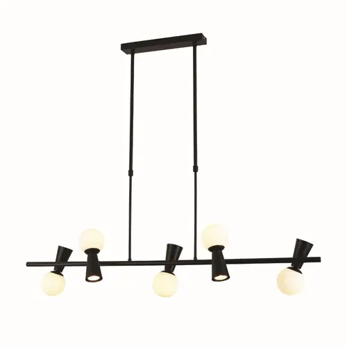 ПЕНДЕЛ 5xG9+5xGU10 KIMOLOS ЧЕРЕН МЕТАЛ+БЯЛО СТЪКЛО 120Χ26Χ120CM - изображение 4