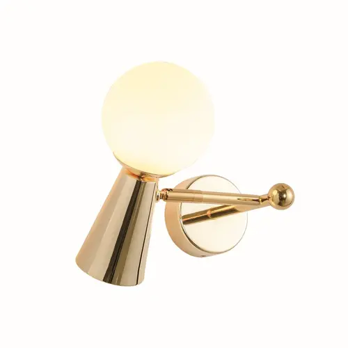 ^WALL L/F 1xG9+1xGU10 KIMOLOS GOLD METAL+ WHITE GLASS 22Χ20Χ17CM - изображение 4