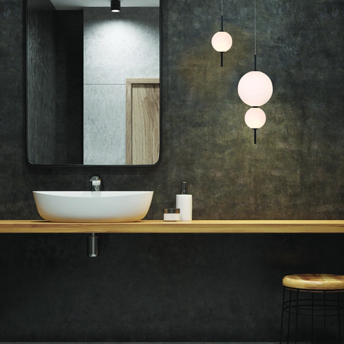 PENDANT LUMINAIRE LED 15W 3000K 1500LM AMELIA BLACK METALIC+WHITE GLASS D37XH130CM - изображение 2
