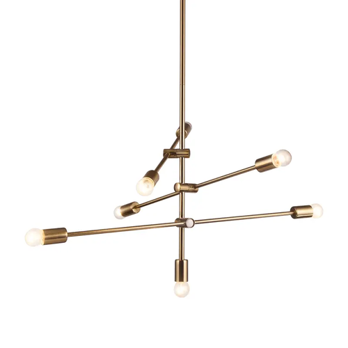 PENDANT 7XE27 METAL BRASS Φ80ΧΗ130CM LUTHER
