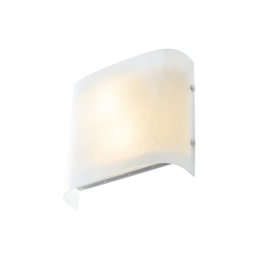 WALL MOUNTED 2XE27 WHITE GLASS MOTIVE+METAL 26Χ25Χ8,5CM SCILLA