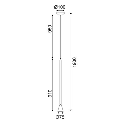ПЕНДЕЛ 1ΧGU10 CLOUZOT ЗЛАТИСТ МЕТАЛ IP20 D7,5XD10XH190CM