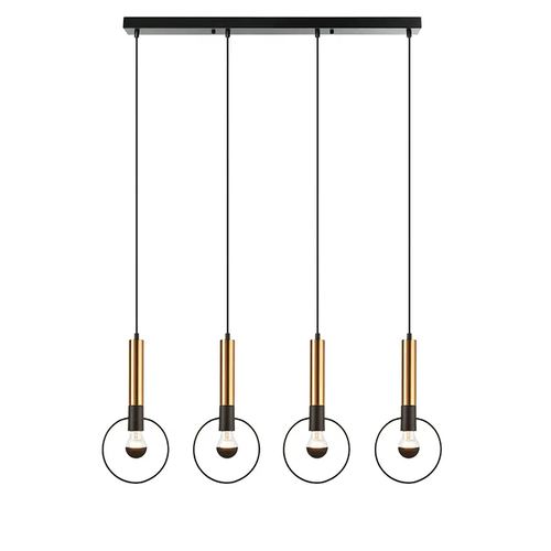 ^PENDANT LIGHTING 4ΧΕ27 BRASS/BLACK METAL 93X18ΧΗ116CM MIRACOLO
