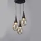 PENDANT GLASS 3XE14 AMBER BALLS ATENA