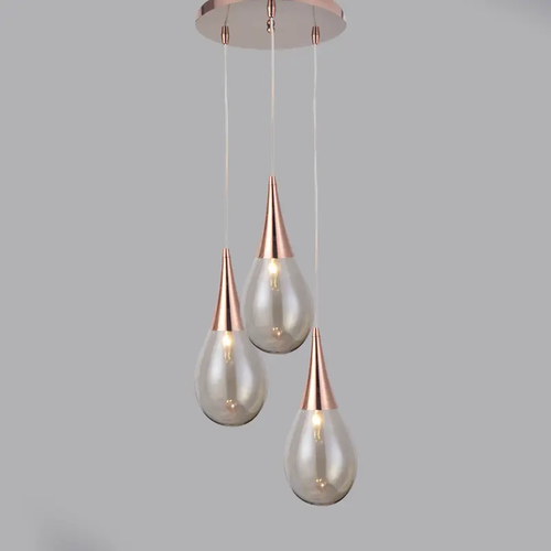 PENDANT GLASS 3XE14 CHROME BALLS ATENA