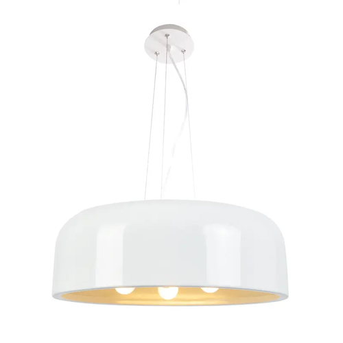 PENDANT LUMINAIRE 3XE27 METAL WHITE D48CM SALON