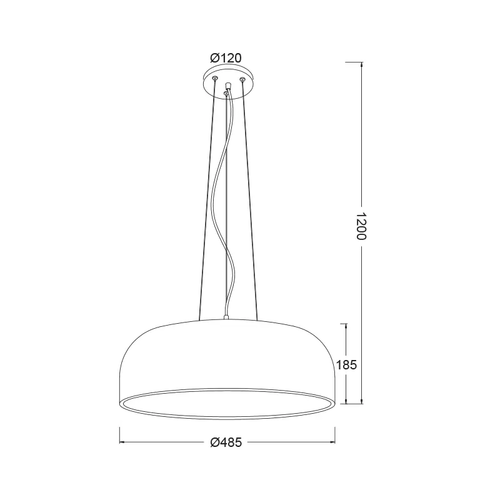 PENDANT LUMINAIRE 3XE27 METAL WHITE D48CM SALON - изображение 2