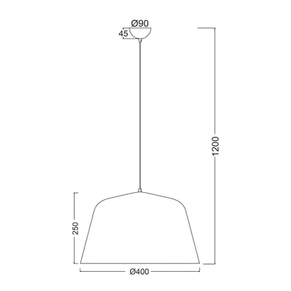 PENDANT 1XE27 METALBLACK Φ40ΧΗ120CM PALLADA