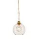 PENDANT 1XE27 CLEAR PINK GLASS+ GOLD METAL SUSPENSION Φ20ΧΗ120CM PYTHIA