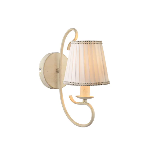 WALL LAMP 1XE14 PATINA- WHITE SHADE DIJON