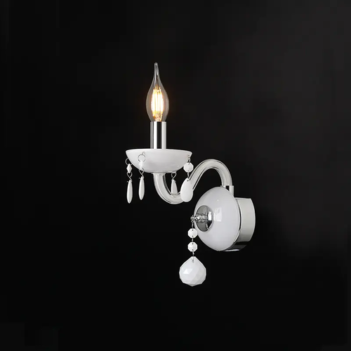 NETTO АПЛИК 1XE14 БЯЛ КРИСТАЛ + ХРОМ МЕТАЛ 20X32CM TULIA