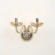 ^WALL MOUNTED LUMINAIR 2XE14 COGNAC CRYSTAL + CHROME METAL 40X30CM LUNARIA