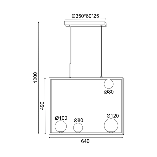ПЕНДЕЛ 4xG9 QUADRO  ЧЕРЕН МЕТАЛ +БЯЛО СТЪКЛО 64Χ12Χ120CM - изображение 3