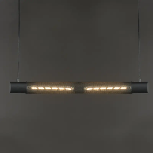 ВИСЯЩА ЛАМПА 2ΧΕ27 ЧЕРНО МЕТАЛНО  72Χ6XH120CM ALCATRAZ - изображение 3