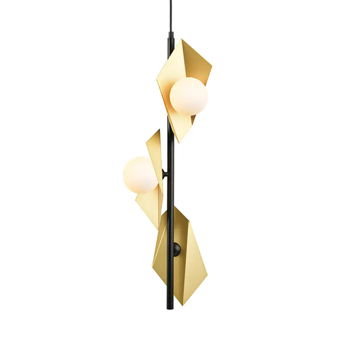 ВИСЯЩА ЛАМПА 3ΧG9 ЗЛАТНО/ЧЕРНО МЕТАЛНО + СТЪКЛО 26Χ26ΧΗ150CM POLYGON