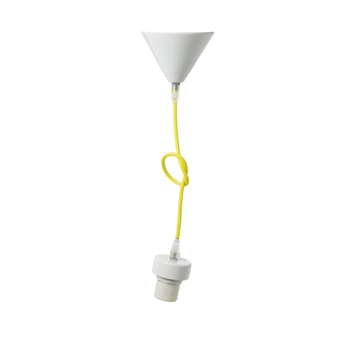 NETTO SUSPENSION WHITE METAL BASE & YELLOW FABRIC CABLE Ε27