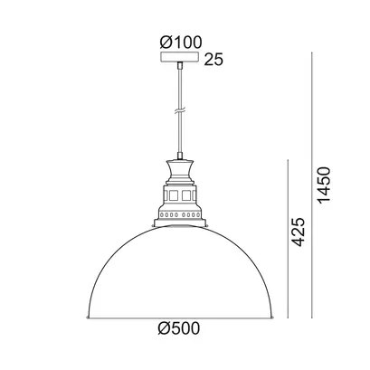 ВИСЯЩА ЛАМПА 1ΧΕ27  МЕТАЛНО ЗЕЛЕНО АНТИКЕ  Φ50ΧΗ1 NEVADA