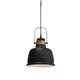 PENDANT METALIC BLACK 1ΧE27 + WOOD SHADE Φ22ΧΗ135CM ERNEST