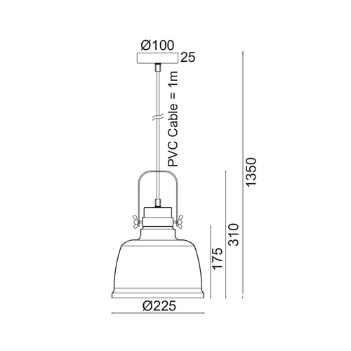 PENDANT METALIC BLACK 1ΧE27 + WOOD SHADE Φ22ΧΗ135CM ERNEST - изображение 2