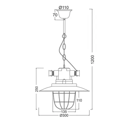 NETTO PENDANT 1XE27 METALIC BLACK+GLASS Φ30ΧΗ120CM DRILL
