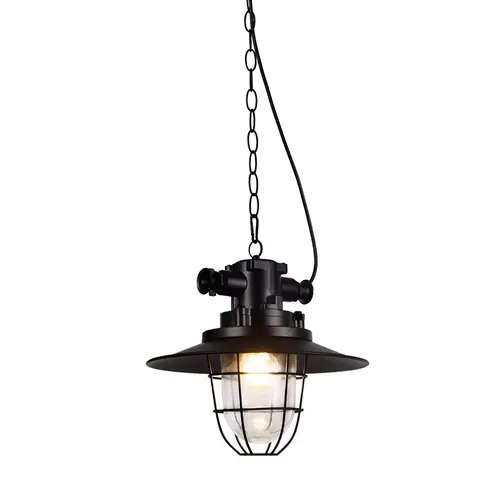 NETTO PENDANT 1XE27 METALIC BLACK+GLASS Φ30ΧΗ120CM DRILL