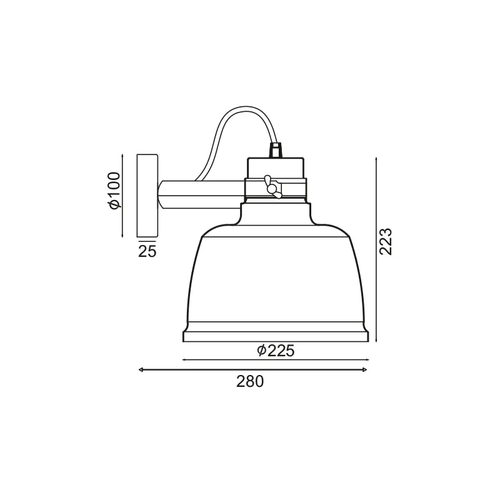 METAL LUMINAIRE 1XE27 Φ20CM BLACK AND WOOD ERNEST - изображение 2