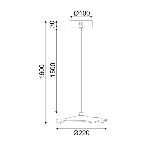ПЕНДЕЛ  LED 5W 3000K 400LM NINFEA МЕСИНГ МЕТАЛ IP20 D22XH160CM - изображение 2