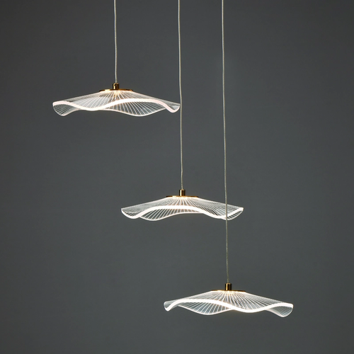 PENDANT LAMP LED 15W 3000K 1050LM NINFEA BRASS METAL IP20 D43XH210CM