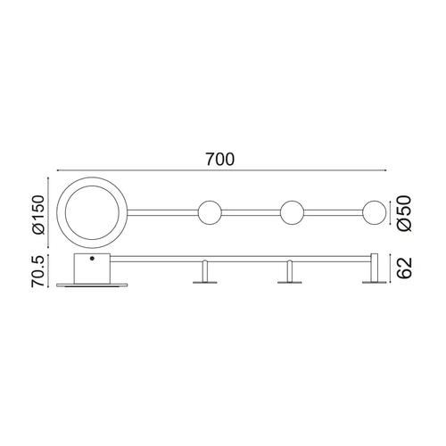 ^WALL MOUNTED LIGHTING LED 7W 3000K 560LM BLACK METALLIC 70Χ7Χ15CM VALENTINO - изображение 2