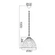 PENDANT 1XE37 WHITE STRIPED GLASS D38CM MANOLIA - изображение 2