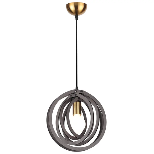 PENDANT LUMINAIRE 1ΧΕ27 DARK BROWN LEATHER MDF D29XH100CM TRITON