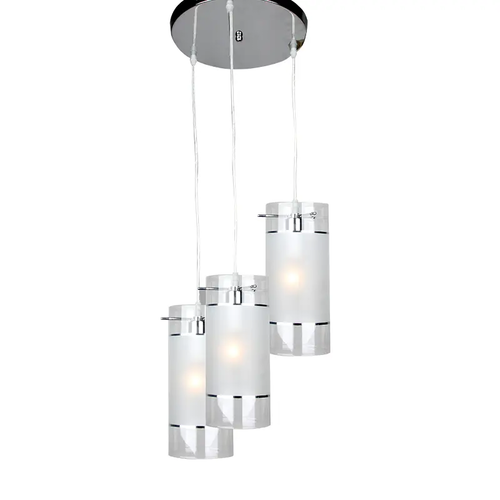 PENDANT- ROSETTE SANDBLASTED GLASS 3XE14 MANE