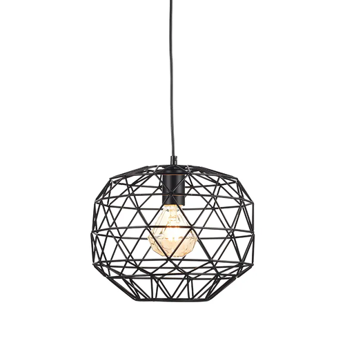 PENDANT 1ΧΕ27 METAL BLACK GRID Φ30ΧΗ130CM ALADDIN