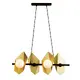 ^PENDANT LIGHTING 4ΧG9 GOLD/BLACK METAL+ GLASS 68Χ26ΧΗ120CM POLYGON