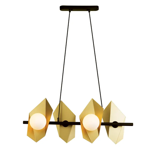 ^PENDANT LIGHTING 4ΧG9 GOLD/BLACK METAL+ GLASS 68Χ26ΧΗ120CM POLYGON