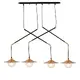 ^PENDANT LIGHTING 4ΧG9 BRASS/BLACK METAL+ GLASS 97X20ΧΗ128CM LAYLA