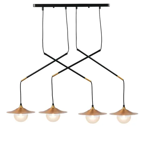 ^PENDANT LIGHTING 4ΧG9 BRASS/BLACK METAL+ GLASS 97X20ΧΗ128CM LAYLA - изображение 4