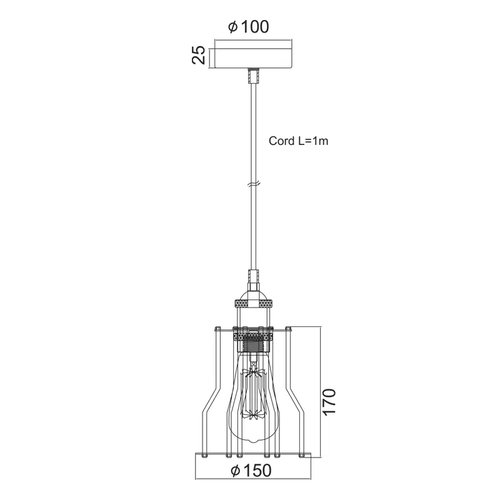 SUSPEND 1ΧE27 BLACK METALIC D15CM SOTIS - изображение 2
