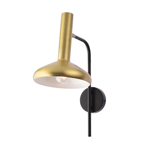 NETTO WALL MOUNTED LIGHTING 1ΧE27 BRASS+BLACK 32Χ20X41CM SHERLOCK