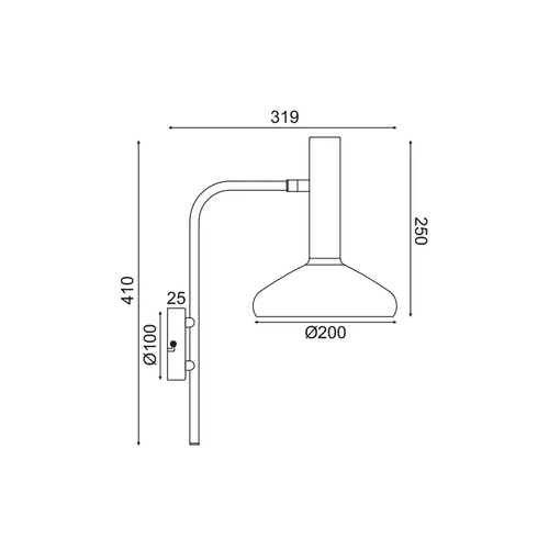 NETTO WALL MOUNTED LIGHTING 1ΧE27 BRASS+BLACK 32Χ20X41CM SHERLOCK - изображение 2
