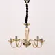 ^PENDANT LUMINAIR 5XE14 COGNAC CRYSTAL + CHROME METAL Φ69×Η168CM LUNARIA