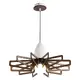 PENDANT LUMINAIRE 1ΧE27 DARK WOOD SHADE MDF + WHITE METAL Φ45XH80CM ALPS