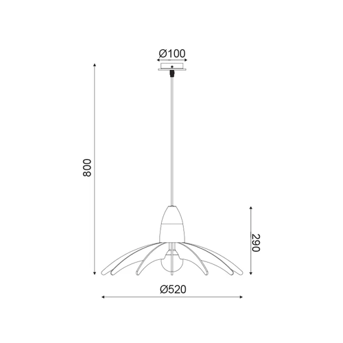 ВИСЯЩА ЛАМПА 1ΧE27 ЦВЯТ ТЪМНО ДЪРВО MDF+БЯЛО МЕТАЛНО  Φ50XH80CM ALPS - изображение 2