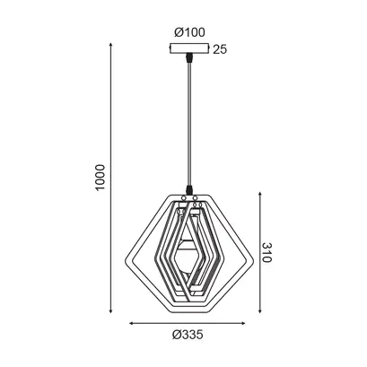 PENDANT LUMINAIRE 1ΧΕ27 LIGHT BROWN LEATHER MDF D34XH100CM TRITON