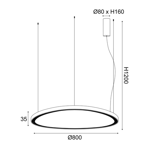 ПЕНДЕЛ LED 74W 3000K 6500LM HARMONY БЯЛ АЛУМИНИЙ IP20 D80XH120CM - изображение 3