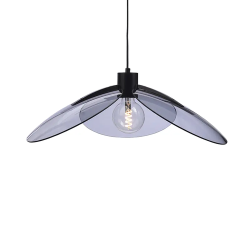 NETTO PENDANT LIGHTING 1ΧE27 TINT GLASS+ BLACK METAL D58XH120CM BLOSSOM