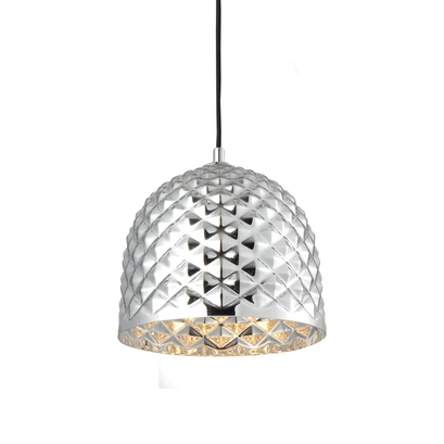 NETTO PENDANT 1XE27 CHROME GLASS POLYGON Φ24ΧΗ120CM