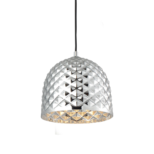NETTO PENDANT 1XE27 CHROME GLASS POLYGON Φ24ΧΗ120CM