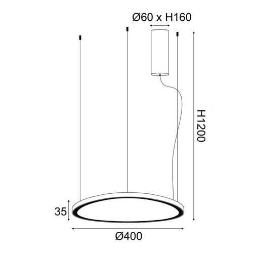 ПЕНДЕЛ LED 36W 3000K 2700LM HARMONY ЗЛАТИСТ АЛУМИНИЙ IP20 D42XH120CM - изображение 2